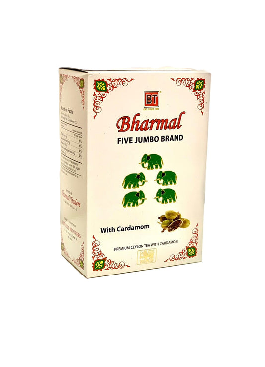 Bharmal Five Jumbo Black Tea with Cardamom flavour 454 grams