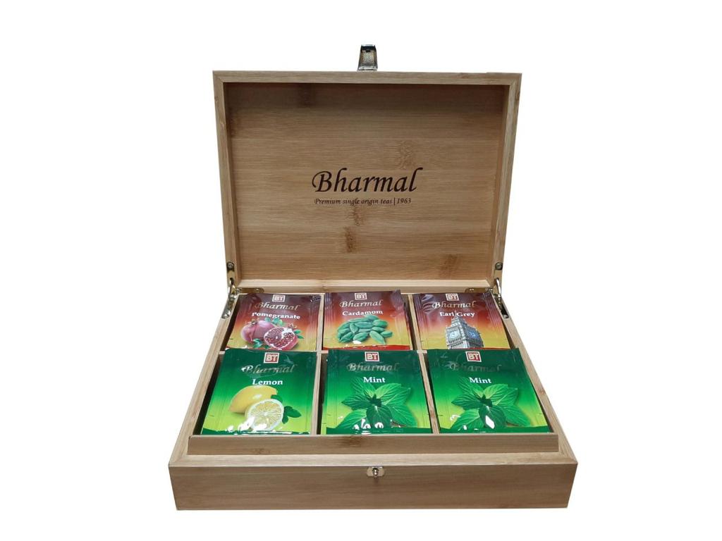 Bharmal Pure Ceylon Tea Wooden Gift Box Set 60 foil envelopes